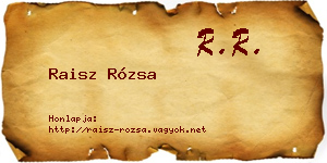 Raisz Rózsa névjegykártya