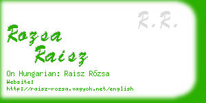 rozsa raisz business card